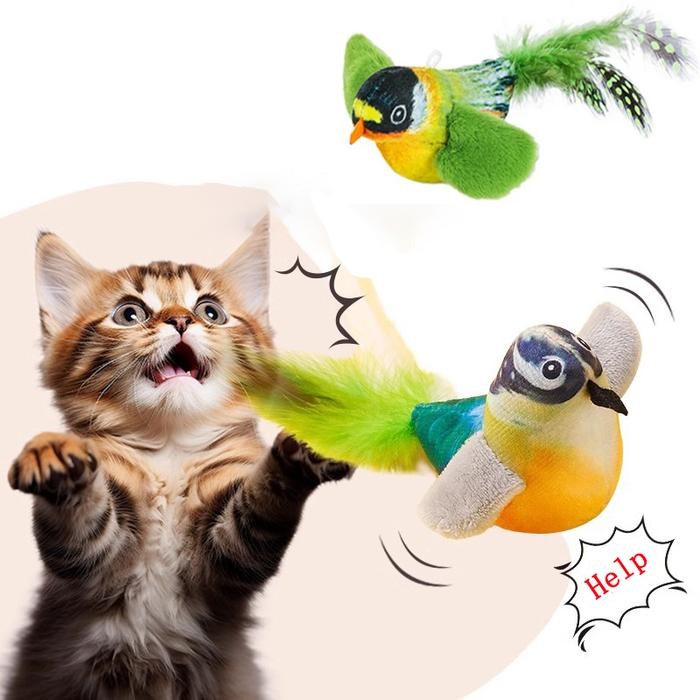Catnip Toys - Self-playing Hanging Bird Cat Toy -