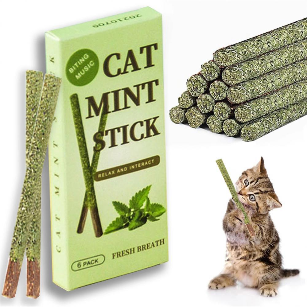 Catnip Toys - 6pcs Natural Matatabi Cat Stick Mint