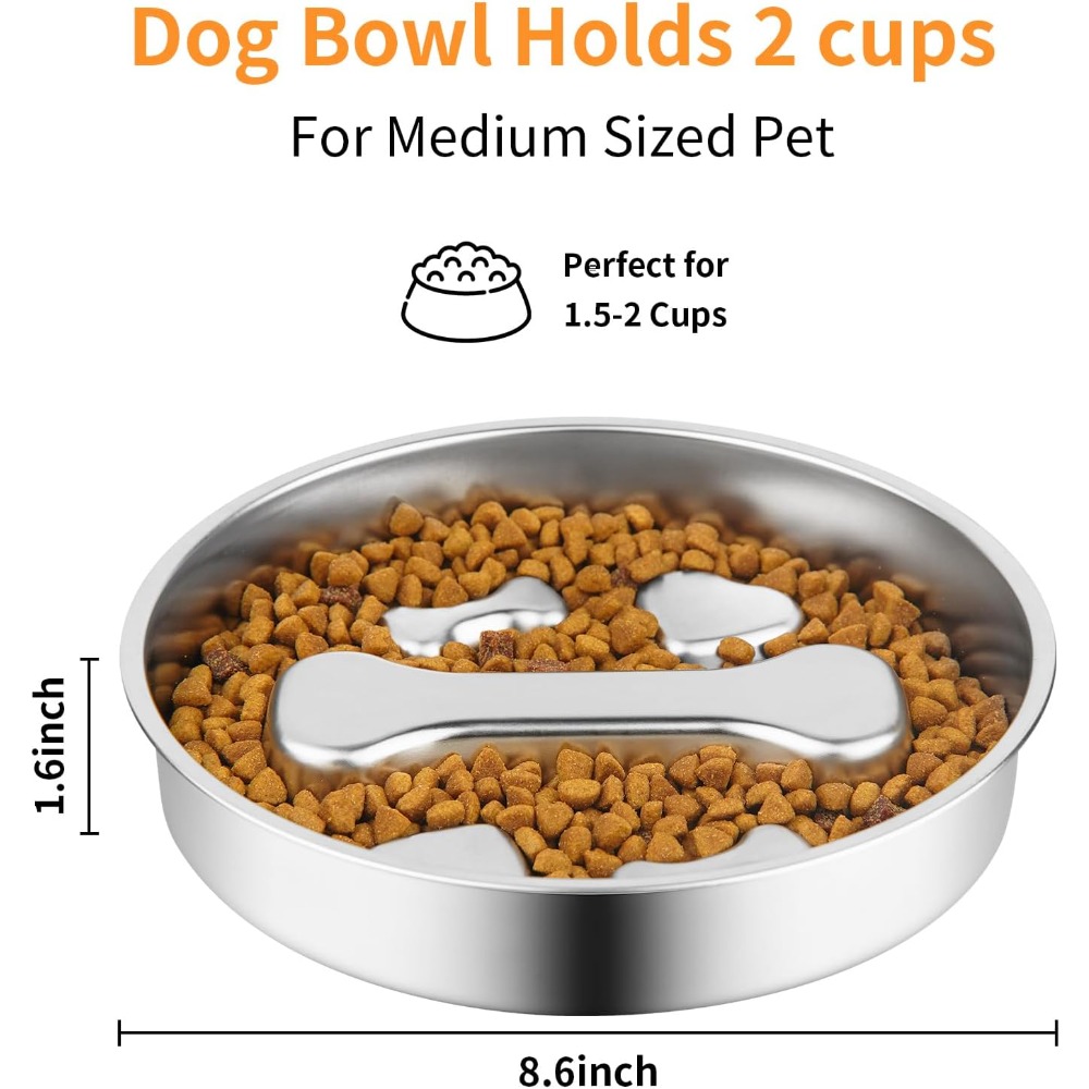 Slow Feeder Dog Bowl Stainless - Royal Canin Food Medium recension och pris